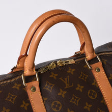 画像をギャラリービューアに読み込む, LOUIS VUITTON ルイヴィトン キーポルバンドリエール60 ボストンバッグ M41412 モノグラム PVC ヌメ革 ブラウン 美品 中古 4a000585