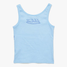 将图片加载到图库查看器中。 新品未使用 Von Dutch ボンダッチ リブタンクトップ ノースリーブ 7VND9A8206NV サイズM アイスブルー レディース 中古 4a005857
