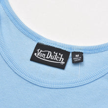 将图片加载到图库查看器中。 新品未使用 Von Dutch ボンダッチ リブタンクトップ ノースリーブ 7VND9A8206NV サイズM アイスブルー レディース 中古 4a005857