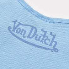 将图片加载到图库查看器中。 新品未使用 Von Dutch ボンダッチ リブタンクトップ ノースリーブ 7VND9A8206NV サイズM アイスブルー レディース 中古 4a005857