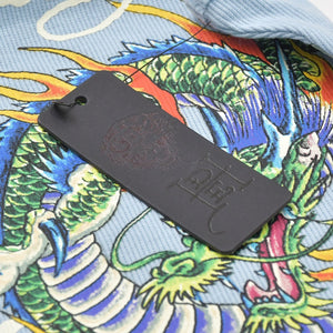 新品未使用 Ed Hardy エドハーディ リブタンクワンピース EHW3006-5 サイズS ドラゴン アイスブルー レディース 中古 4a005860