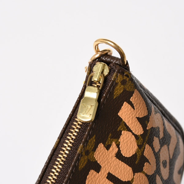 極美品 LOUIS VUITTON ルイヴィトン ポシェットアクセソワ―ル ポーチ M92193 モノグラムグラフィティ ブラウン オレンジ ゴールド金具 中古 4a005835