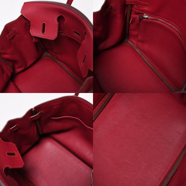 HERMES エルメス ハンドバッグ □Z刻印 バーキン25 ヴォースイフト レッド系 シルバー金具 美品 中古 4a005887