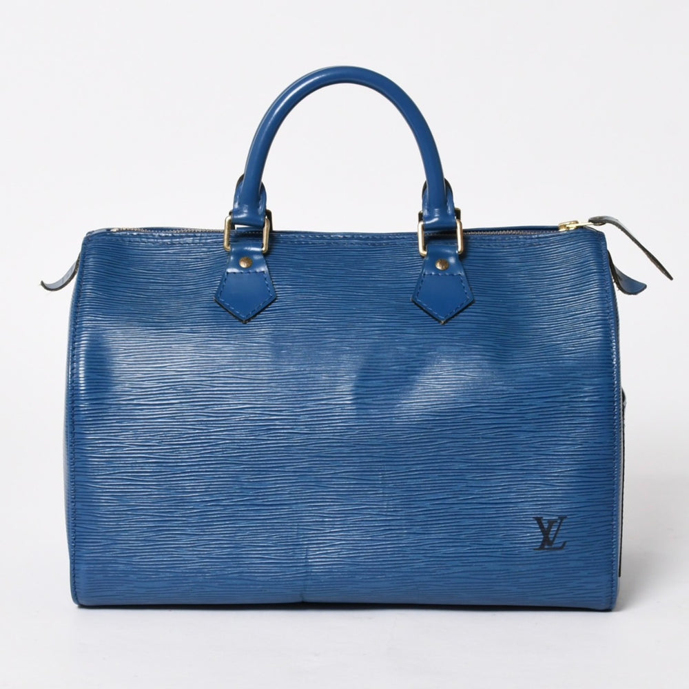 LOUIS VUITTON ルイヴィトン スピーディ30 エピ ハンドバッグ ボストンバッグ M43005 PVC レザー トレドブルー ゴールド金具 美品 中古 4a005804