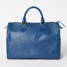 将图片加载到图库查看器中。 LOUIS VUITTON ルイヴィトン スピーディ30 エピ ハンドバッグ ボストンバッグ M43005 PVC レザー トレドブルー ゴールド金具 美品 中古 4a005804
