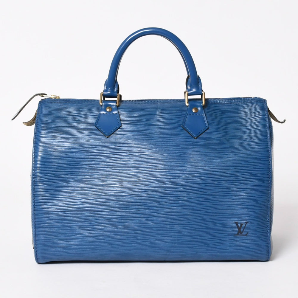 LOUIS VUITTON ルイヴィトン スピーディ30 エピ ハンドバッグ ボストンバッグ M43005 PVC レザー トレドブルー ゴールド金具 美品 中古 4a005804