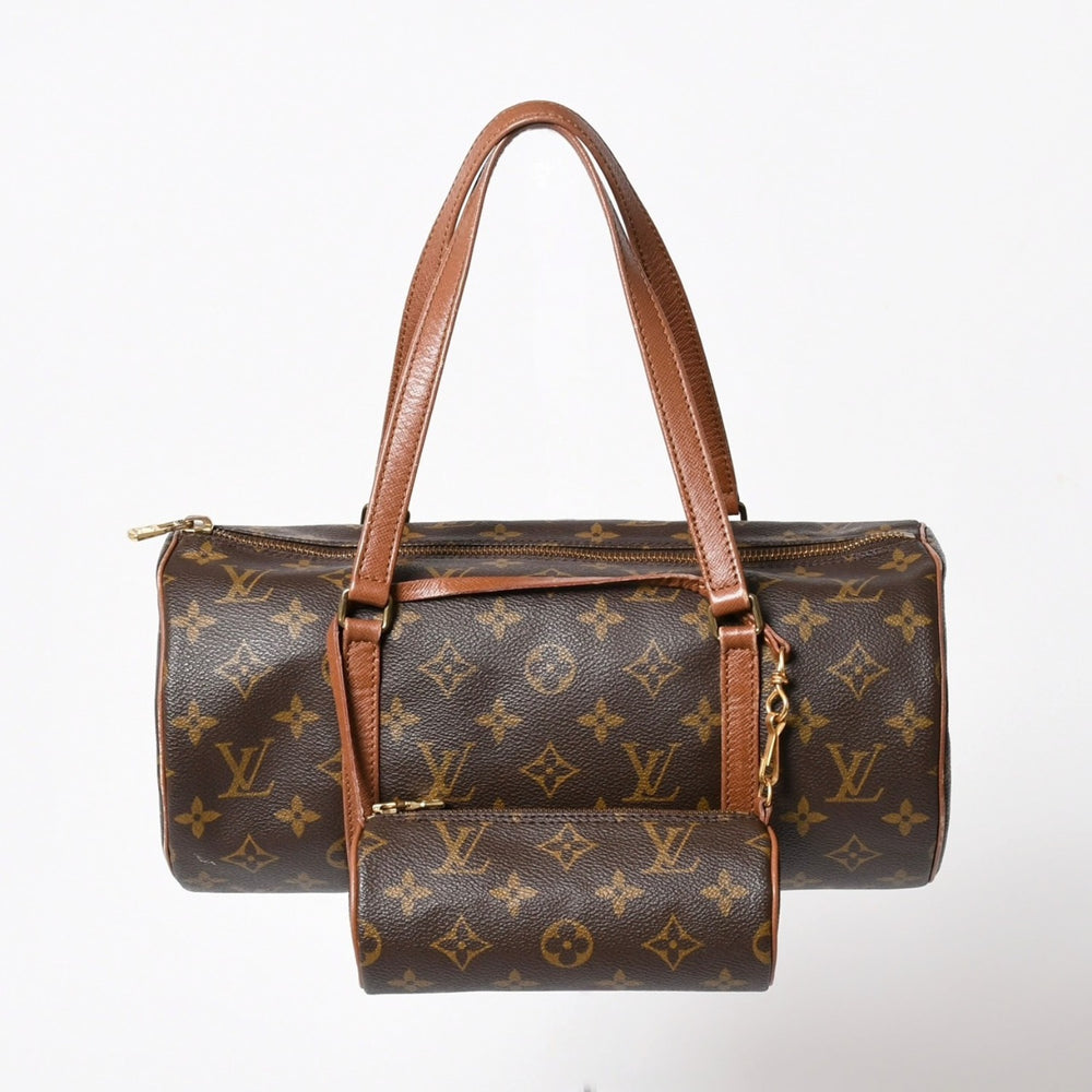 極美品 LOUIS VUITTON ルイヴィトン パピヨン30 GM ハンドバッグ M51365 モノグラム ゴールド金具 筒型 中古 4a005791
