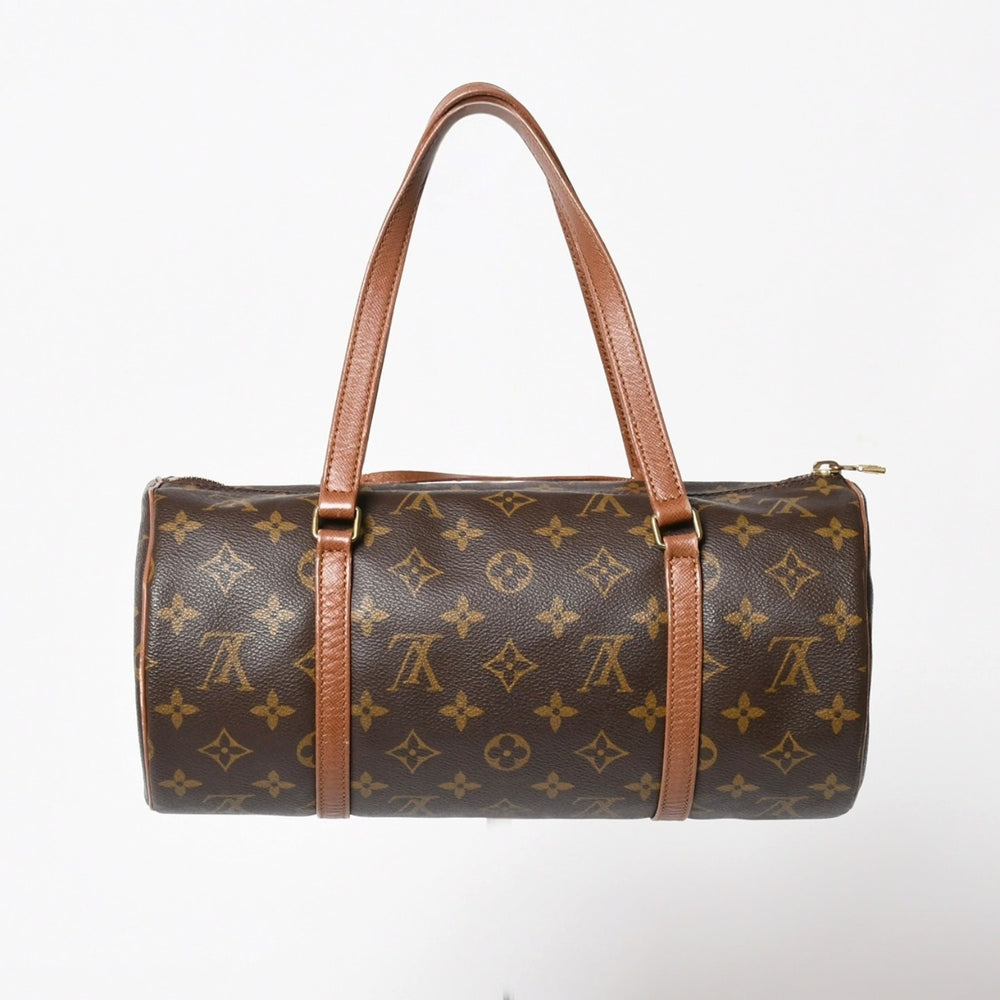 極美品 LOUIS VUITTON ルイヴィトン パピヨン30 GM ハンドバッグ M51365 モノグラム ゴールド金具 筒型 中古 4a005791