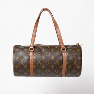 極美品 LOUIS VUITTON ルイヴィトン パピヨン30 GM ハンドバッグ M51365 モノグラム ゴールド金具 筒型 中古 4a005791
