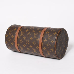 極美品 LOUIS VUITTON ルイヴィトン パピヨン30 GM ハンドバッグ M51365 モノグラム ゴールド金具 筒型 中古 4a005791