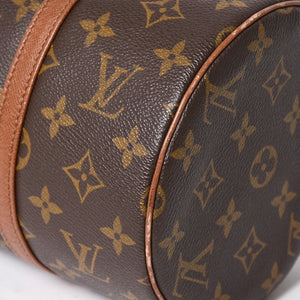 極美品 LOUIS VUITTON ルイヴィトン パピヨン30 GM ハンドバッグ M51365 モノグラム ゴールド金具 筒型 中古 4a005791