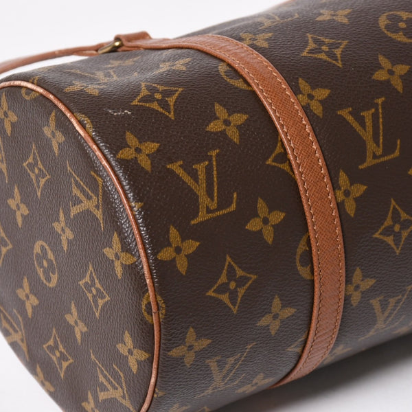 極美品 LOUIS VUITTON ルイヴィトン パピヨン30 GM ハンドバッグ M51365 モノグラム ゴールド金具 筒型 中古 4a005791
