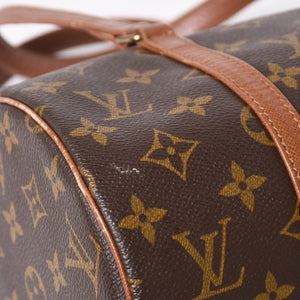 極美品 LOUIS VUITTON ルイヴィトン パピヨン30 GM ハンドバッグ M51365 モノグラム ゴールド金具 筒型 中古 4a005791