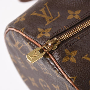 極美品 LOUIS VUITTON ルイヴィトン パピヨン30 GM ハンドバッグ M51365 モノグラム ゴールド金具 筒型 中古 4a005791
