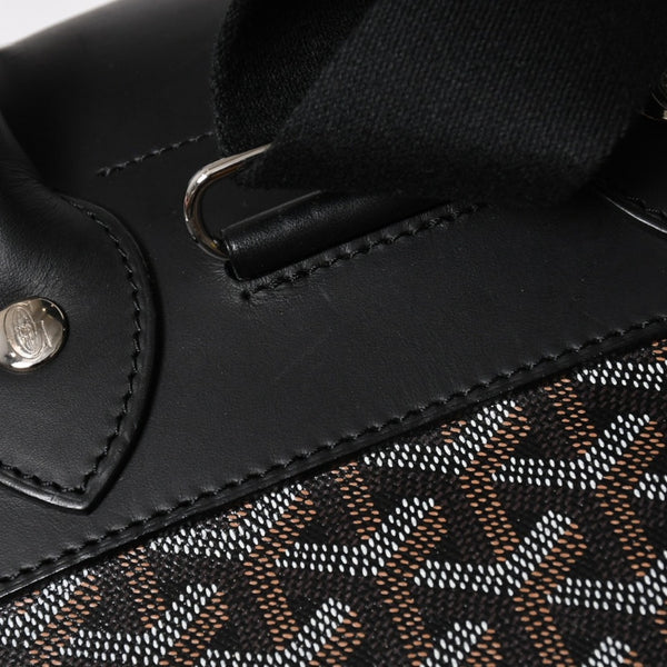 極美品 GOYARD ゴヤール アルパンMM バックパック リュック ALPIN2MMLTY01CL01P PVC レザー ブラック 中古 4a005889