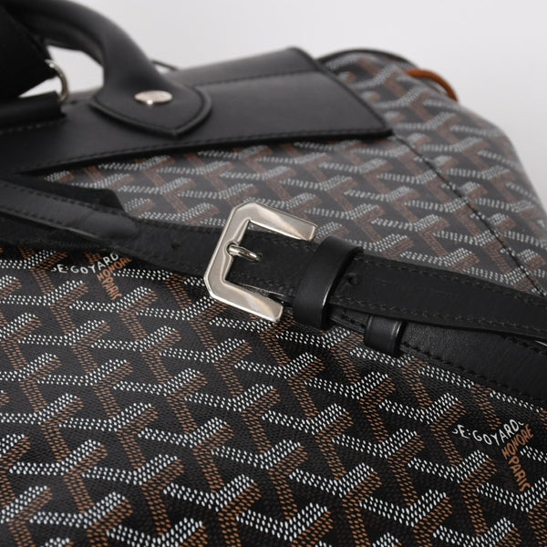 極美品 GOYARD ゴヤール アルパンMM バックパック リュック ALPIN2MMLTY01CL01P PVC レザー ブラック 中古 4a005889