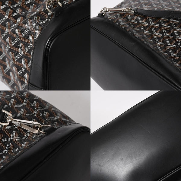極美品 GOYARD ゴヤール アルパンMM バックパック リュック ALPIN2MMLTY01CL01P PVC レザー ブラック 中古 4a005889