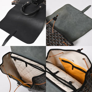 極美品 GOYARD ゴヤール アルパンMM バックパック リュック ALPIN2MMLTY01CL01P PVC レザー ブラック 中古 4a005889