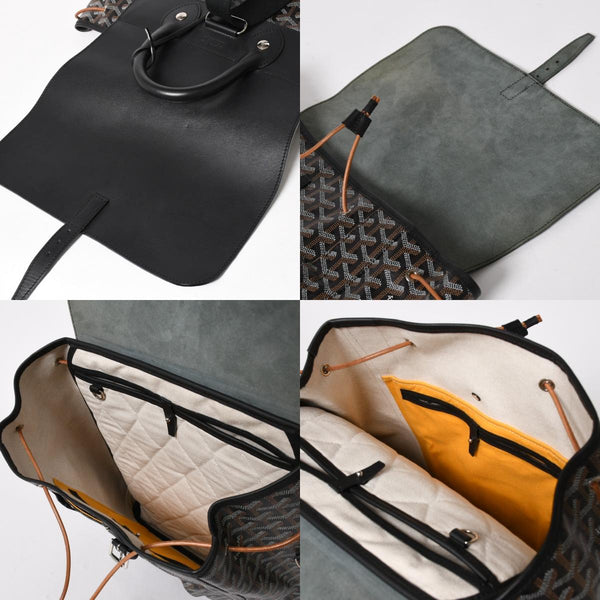 極美品 GOYARD ゴヤール アルパンMM バックパック リュック ALPIN2MMLTY01CL01P PVC レザー ブラック 中古 4a005889