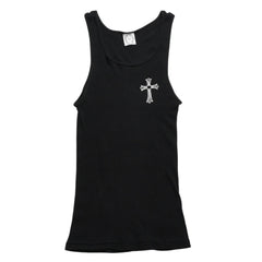 CHROME HEARTS クロムハーツ Tank Top タンクトップ NEW YORK ニューヨーク ラージクロス ブラック ホワイト サイズM 美品 中古 4a005761