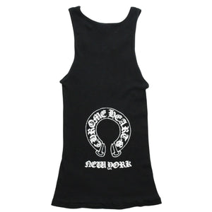 CHROME HEARTS クロムハーツ Tank Top タンクトップ NEW YORK ニューヨーク ラージクロス ブラック ホワイト サイズM 美品 中古 4a005761
