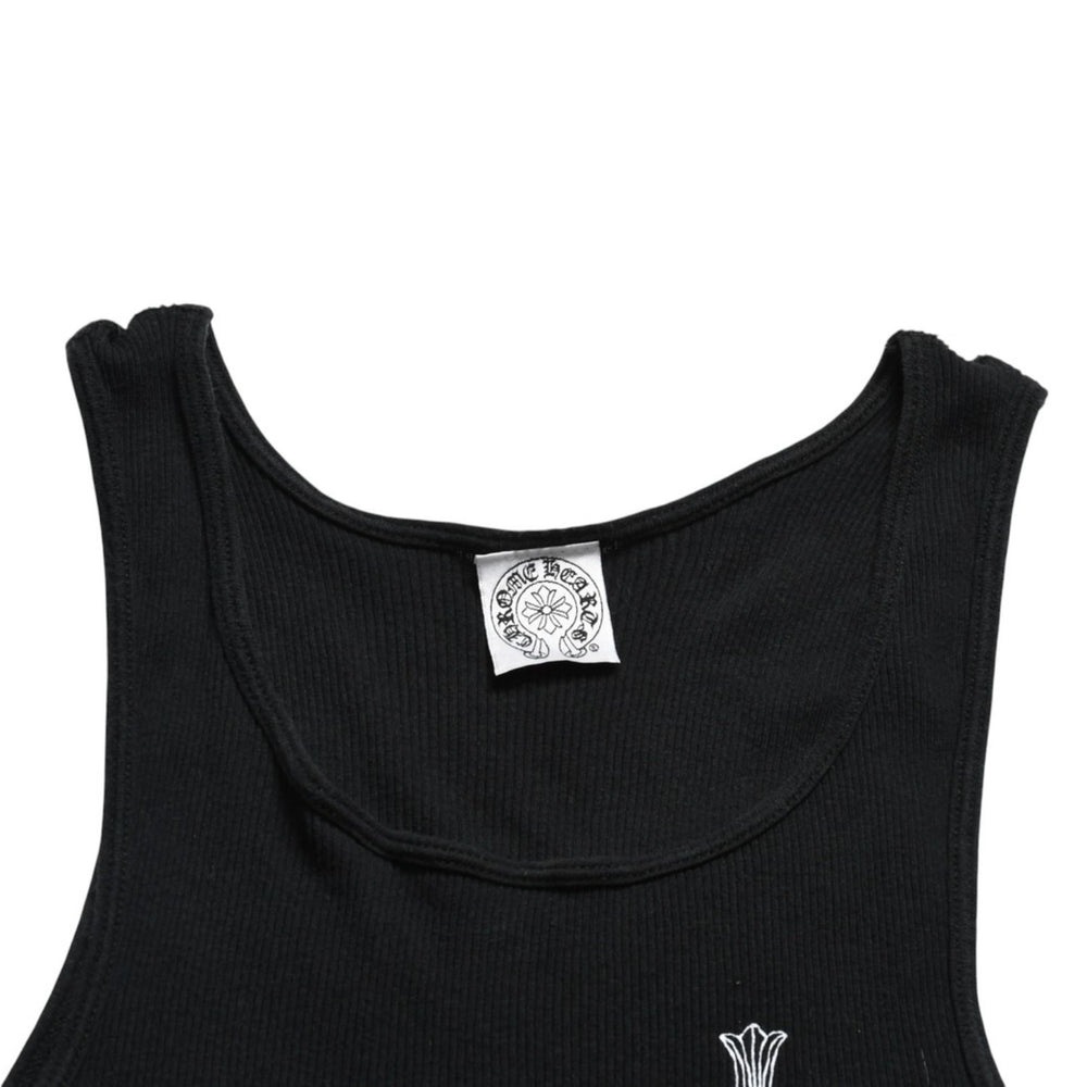 CHROME HEARTS クロムハーツ Tank Top タンクトップ NEW YORK ニューヨーク ラージクロス ブラック ホワイト サイズM 美品 中古 4a005761
