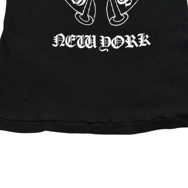 CHROME HEARTS クロムハーツ Tank Top タンクトップ NEW YORK ニューヨーク ラージクロス ブラック ホワイト サイズM 美品 中古 4a005761