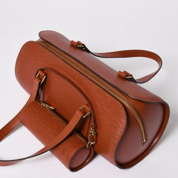 Very Good Condition LOUIS VUITTON Epi Souflo Handbag Shoulder Bag Semi-Shoulder Bag Epi Leather M52223 Kenya Brown Used 4a006073
