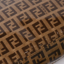 画像をギャラリービューアに読み込む, FENDI フェンディ マンマバケット ワンショルダーバッグ 8BR000 ズッキーノ ビニール ブラウン ブロンズ金具 美品 中古 4a005899