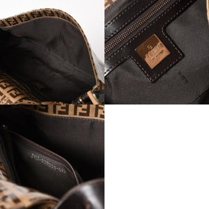 FENDI フェンディ マンマバケット ワンショルダーバッグ 8BR000 ズッキーノ ビニール ブラウン ブロンズ金具 美品 中古 4a005899
