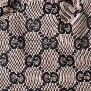 極美品 GUCCI グッチ ハンドバッグ ウッドハンドル 112688 GGキャンバス ブラック金具 ピンク ブラウン 中古 4a005904