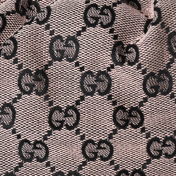 極美品 GUCCI グッチ ハンドバッグ ウッドハンドル 112688 GGキャンバス ブラック金具 ピンク ブラウン 中古 4a005904