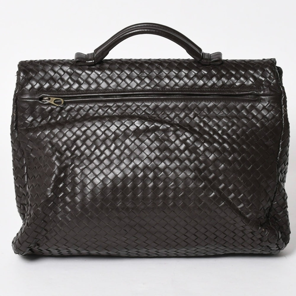 BOTTEGA VENETA ボッテガヴェネタ イントレチャート ブリーフケース ビジネスバッグ ブラウン レザー 美品 中古 4a005821