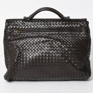 BOTTEGA VENETA ボッテガヴェネタ イントレチャート ブリーフケース ビジネスバッグ ブラウン レザー 美品 中古 4a005821
