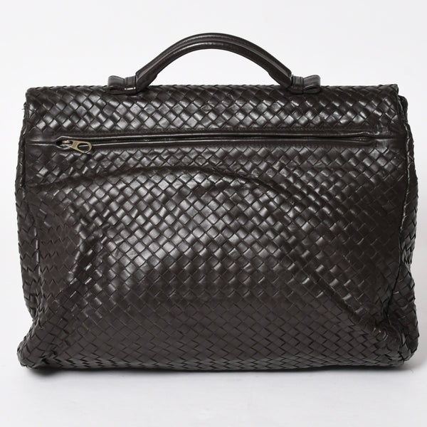 BOTTEGA VENETA ボッテガヴェネタ イントレチャート ブリーフケース ビジネスバッグ ブラウン レザー 美品 中古 4a005821