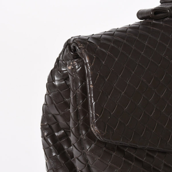 BOTTEGA VENETA ボッテガヴェネタ イントレチャート ブリーフケース ビジネスバッグ ブラウン レザー 美品 中古 4a005821