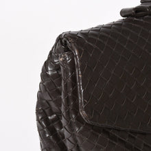 画像をギャラリービューアに読み込む, BOTTEGA VENETA ボッテガヴェネタ イントレチャート ブリーフケース ビジネスバッグ ブラウン レザー 美品 中古 4a005821