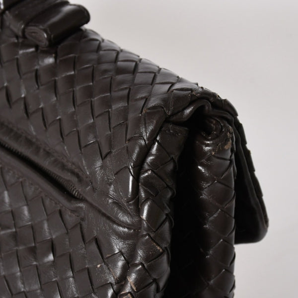 BOTTEGA VENETA ボッテガヴェネタ イントレチャート ブリーフケース ビジネスバッグ ブラウン レザー 美品 中古 4a005821