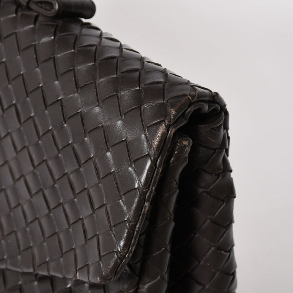 BOTTEGA VENETA ボッテガヴェネタ イントレチャート ブリーフケース ビジネスバッグ ブラウン レザー 美品 中古 4a005821