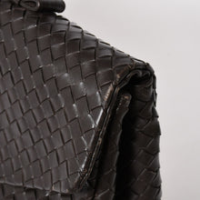 画像をギャラリービューアに読み込む, BOTTEGA VENETA ボッテガヴェネタ イントレチャート ブリーフケース ビジネスバッグ ブラウン レザー 美品 中古 4a005821