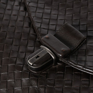 BOTTEGA VENETA ボッテガヴェネタ イントレチャート ブリーフケース ビジネスバッグ ブラウン レザー 美品 中古 4a005821