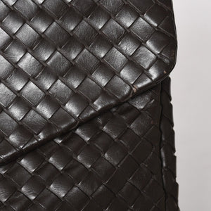 BOTTEGA VENETA ボッテガヴェネタ イントレチャート ブリーフケース ビジネスバッグ ブラウン レザー 美品 中古 4a005821