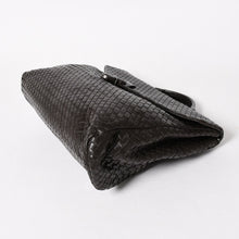 画像をギャラリービューアに読み込む, BOTTEGA VENETA ボッテガヴェネタ イントレチャート ブリーフケース ビジネスバッグ ブラウン レザー 美品 中古 4a005821