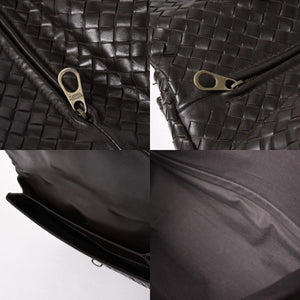 BOTTEGA VENETA ボッテガヴェネタ イントレチャート ブリーフケース ビジネスバッグ ブラウン レザー 美品 中古 4a005821
