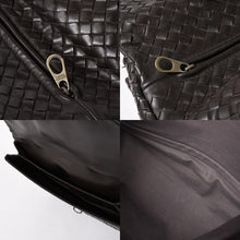 画像をギャラリービューアに読み込む, BOTTEGA VENETA ボッテガヴェネタ イントレチャート ブリーフケース ビジネスバッグ ブラウン レザー 美品 中古 4a005821