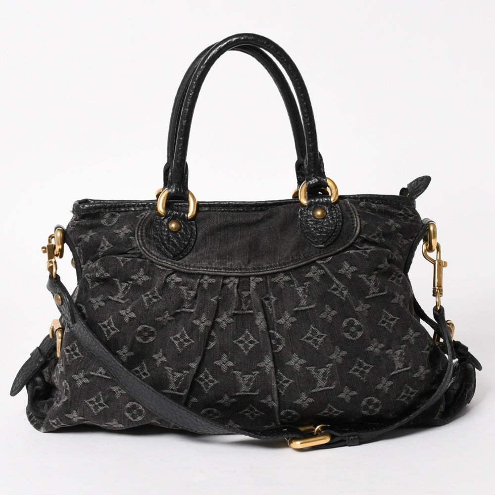 LOUIS VUITTON ルイヴィトン ネオカヴィ MM 2WAYバッグ M95351 モノグラム デニム ブラック ゴールド金具 美品 中古 4a005958