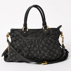 LOUIS VUITTON ルイヴィトン ネオカヴィ MM 2WAYバッグ M95351 モノグラム デニム ブラック ゴールド金具 美品 中古 4a005958