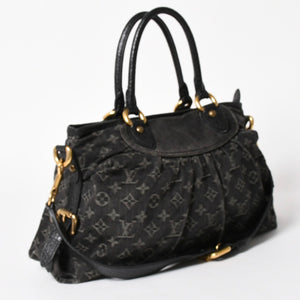 LOUIS VUITTON ルイヴィトン ネオカヴィ MM 2WAYバッグ M95351 モノグラム デニム ブラック ゴールド金具 美品 中古 4a005958