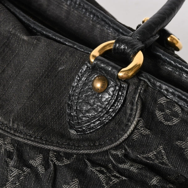 LOUIS VUITTON ルイヴィトン ネオカヴィ MM 2WAYバッグ M95351 モノグラム デニム ブラック ゴールド金具 美品 中古 4a005958
