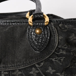 LOUIS VUITTON ルイヴィトン ネオカヴィ MM 2WAYバッグ M95351 モノグラム デニム ブラック ゴールド金具 美品 中古 4a005958
